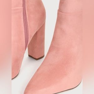 Pink Suede Boots